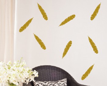 Feathers Pattern Wall Decal Nursery Modern Vinyl Sticker